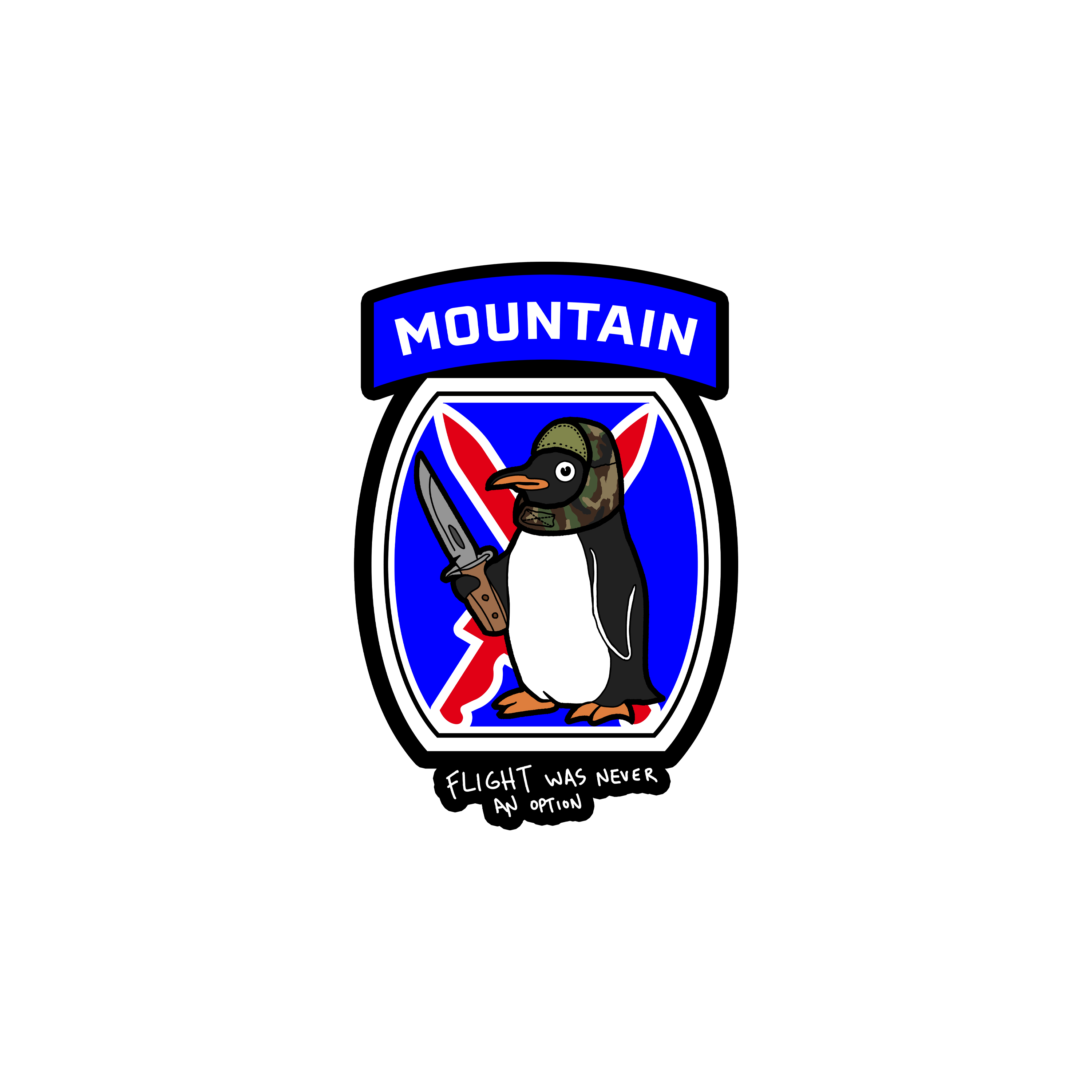 10th Mountain Penguin Sticker